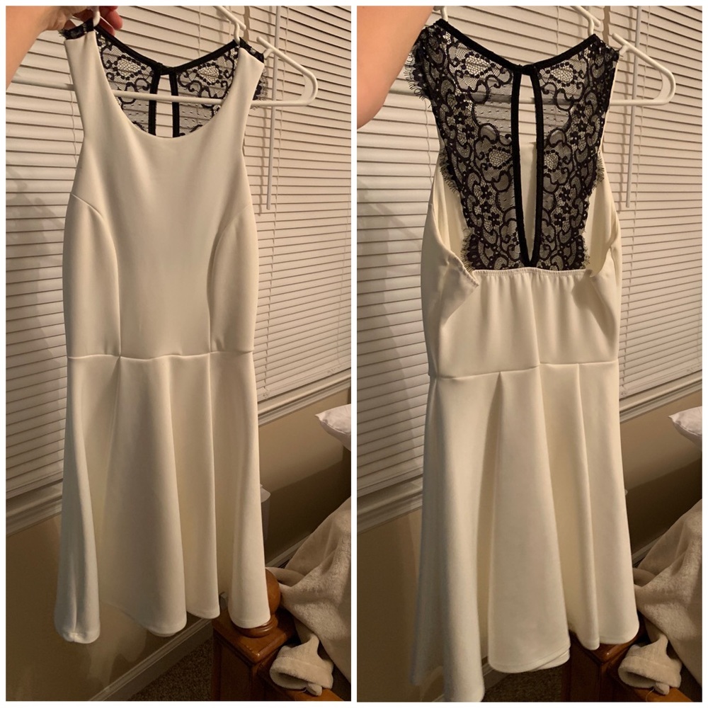 White Fit and Flare Cocktail Bridal Dress